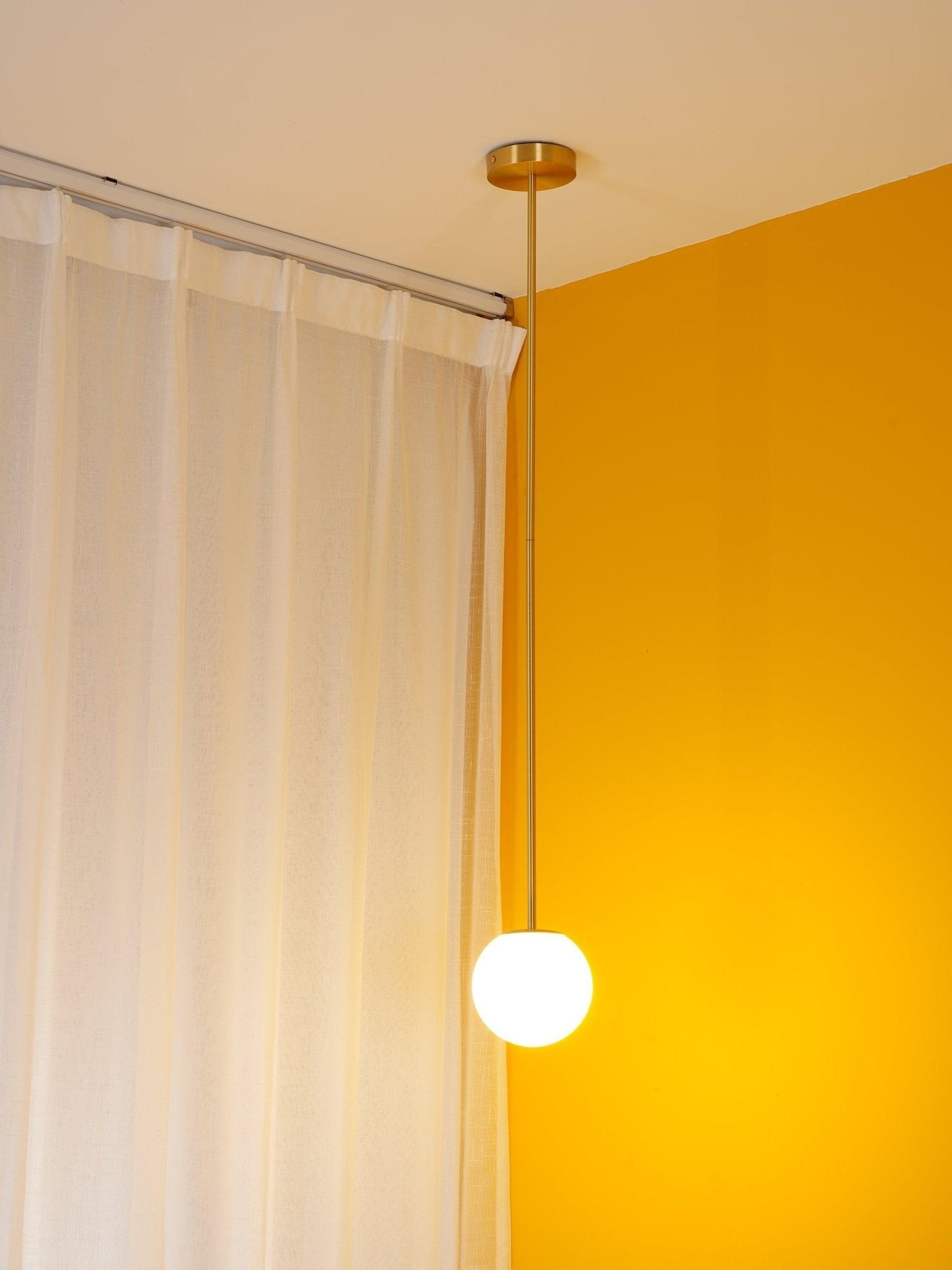Brass Globe Rod Pendant Light