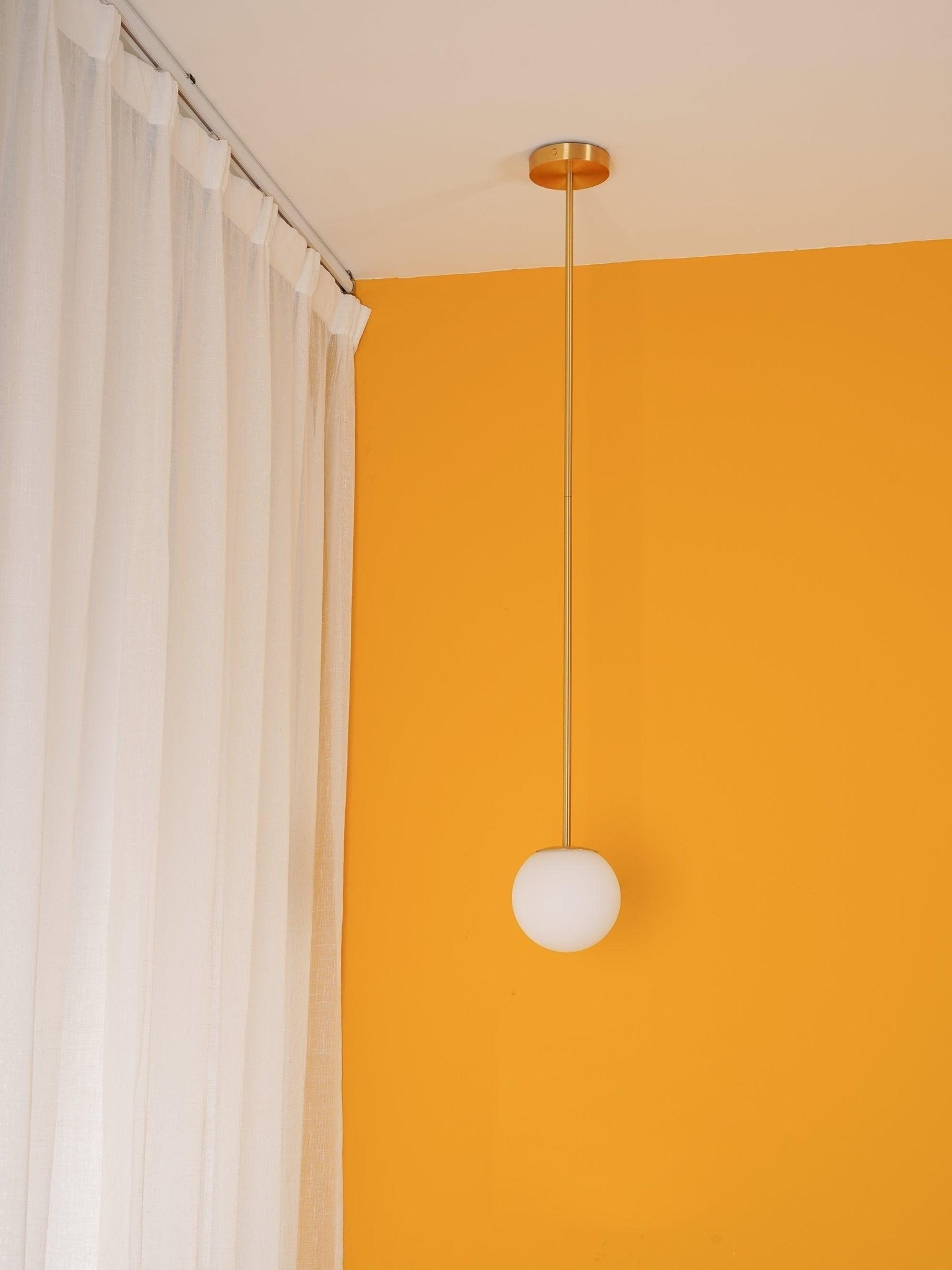 Brass Globe Rod Pendant Light