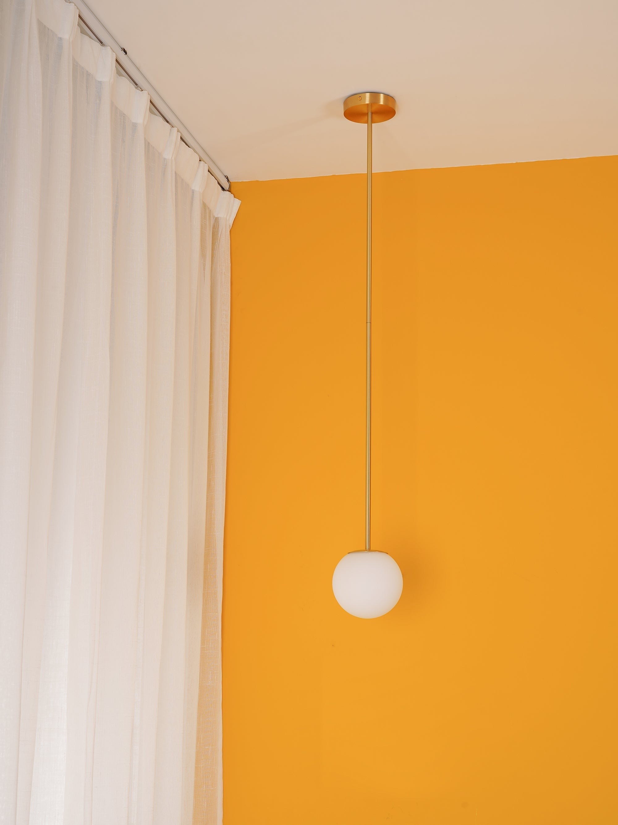 Brass Globe Rod Pendant Light