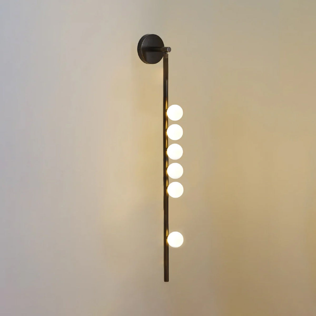 Side view of glass vanity light for scale and shape reference