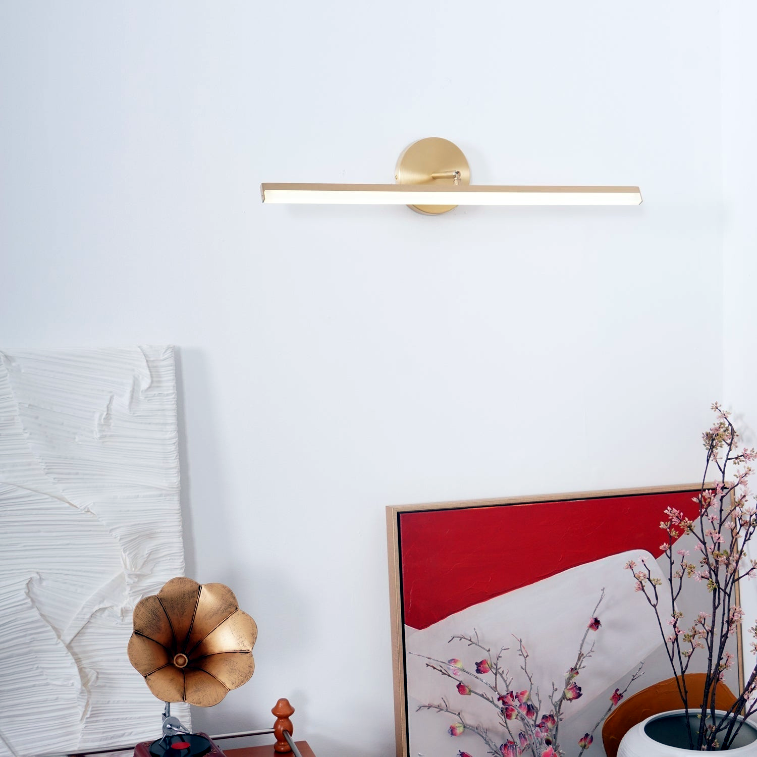 Brass LED Bathroom Vanity Lamp - Lifestyle Us Room Scene [brass-led-bathroom-vanity-light-lifestyle-us-room-scene.png]