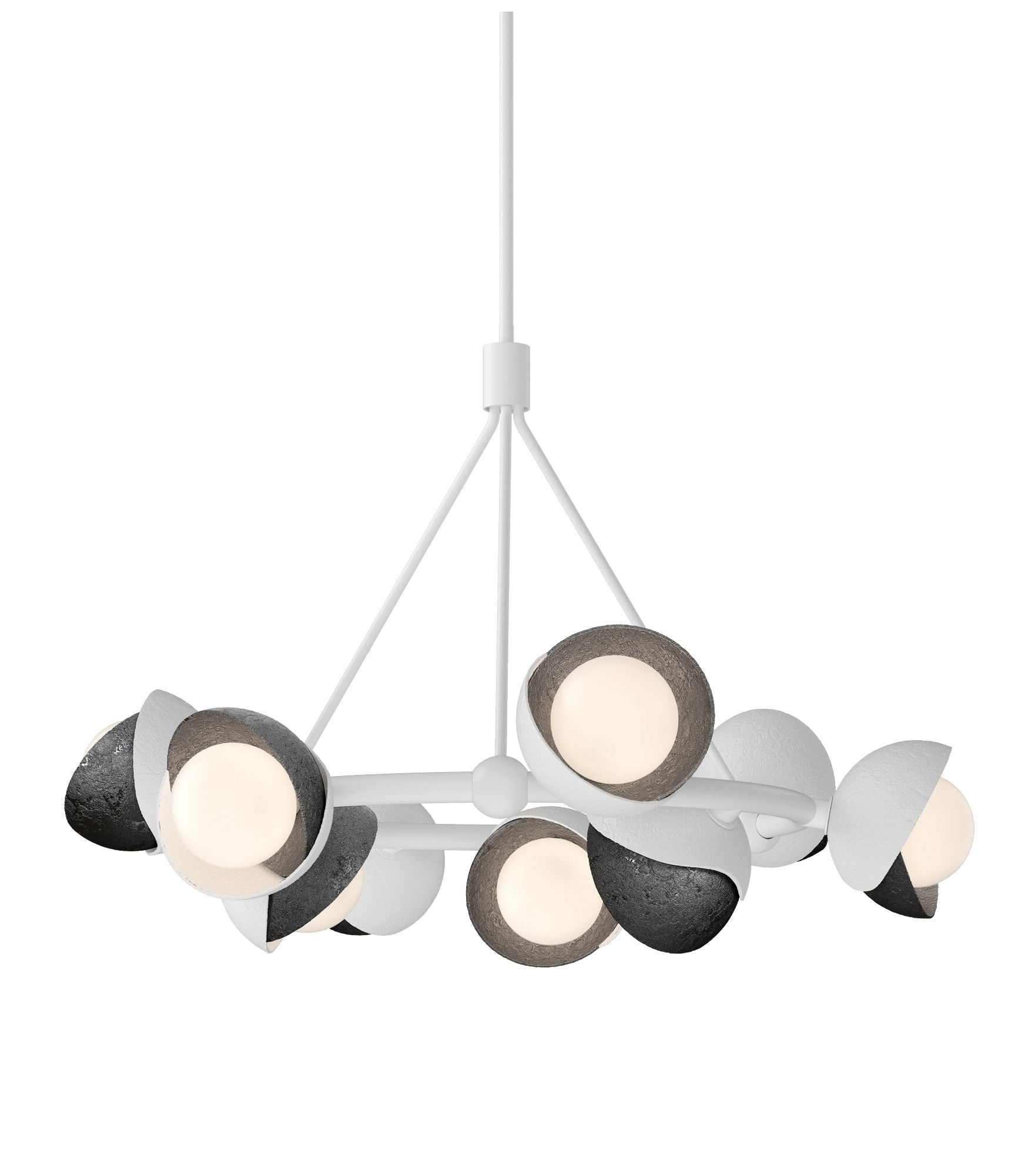 Brooklyn 9-Light Ink Accented White S Chandelier