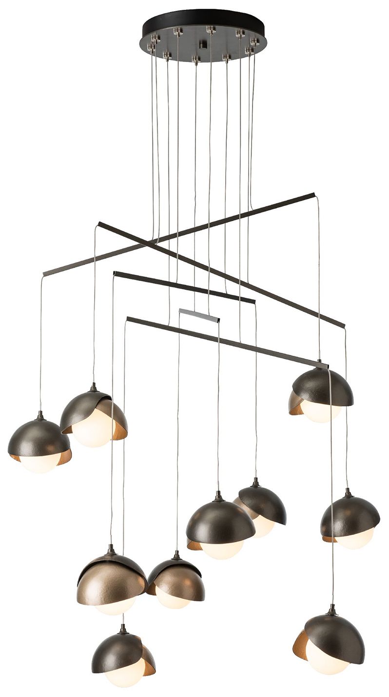 Brooklyn 10-Light Dark Smoke and Gold Chandelier