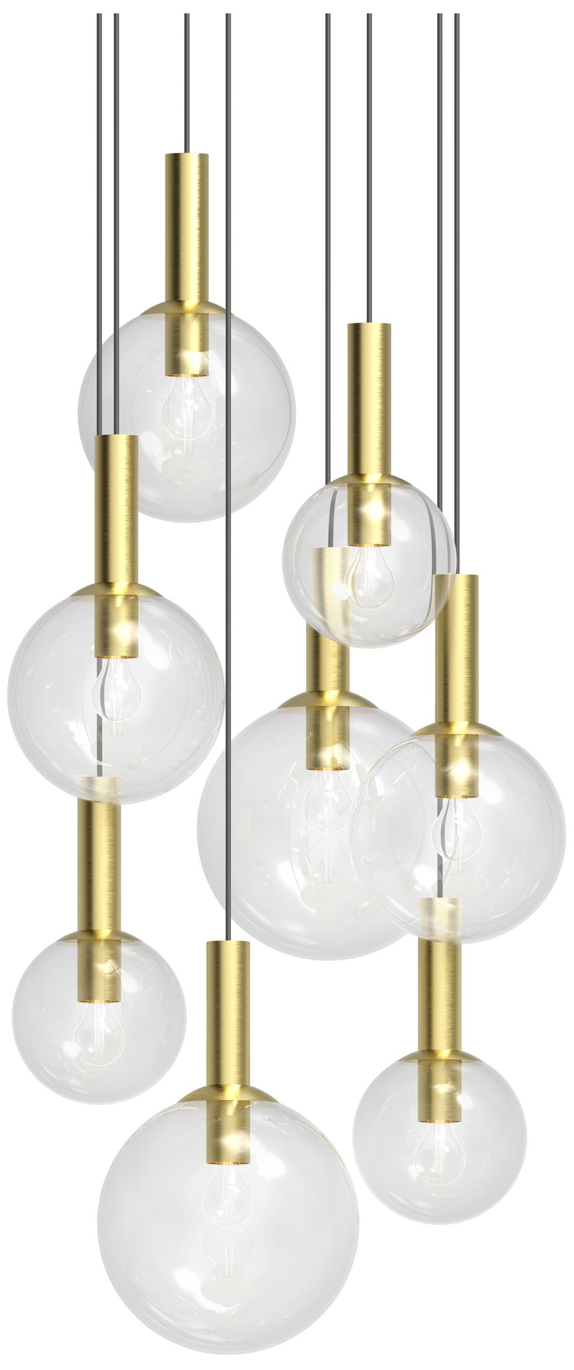 Bubbles 8-Light Satin Brass Chandelier