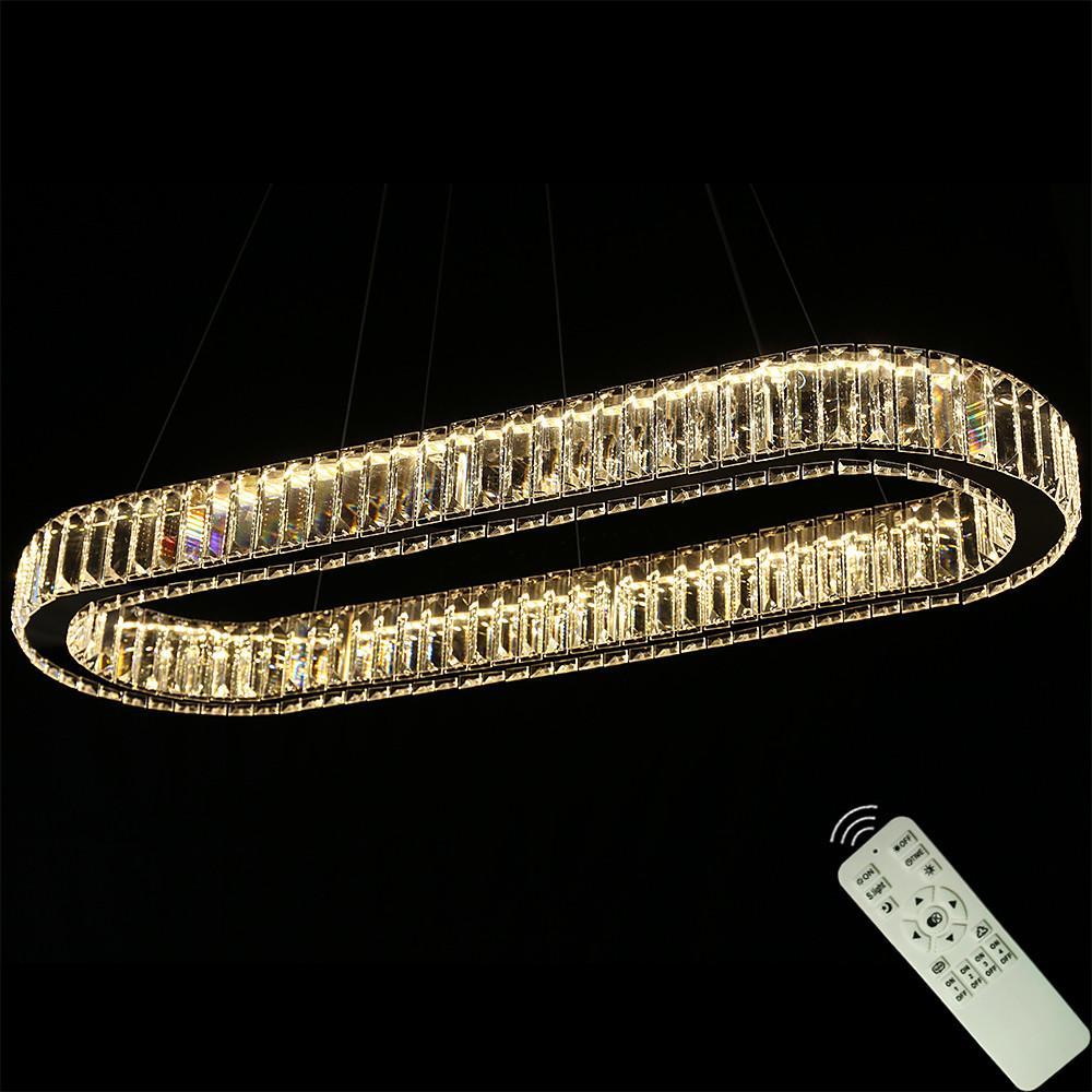 Chrome Golden Crystal Clear Beauty Oval Ring Chandelier