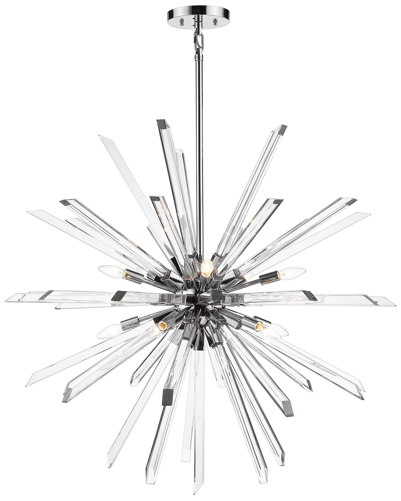 Burst 10-Light Chandelier in Chrome