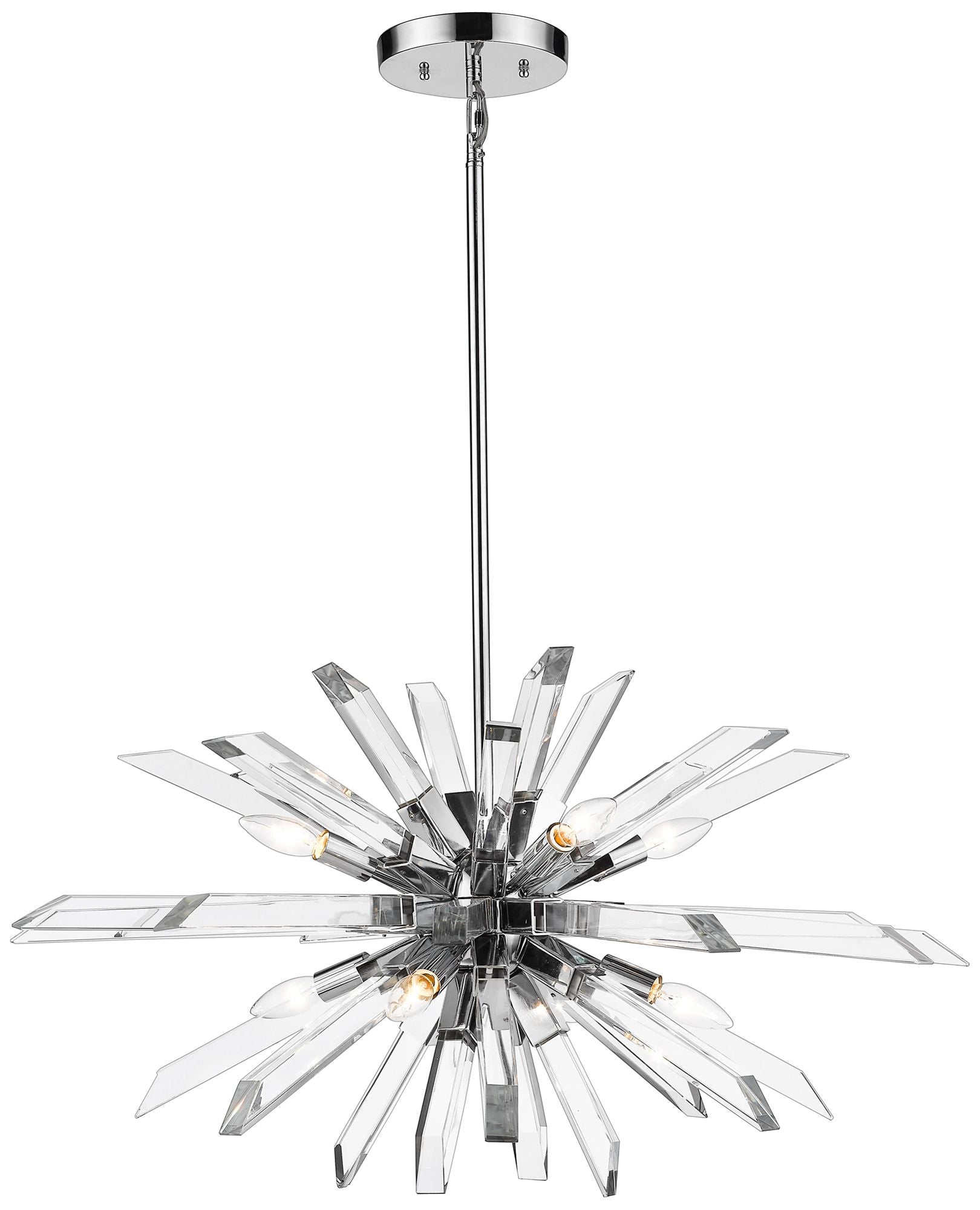 Burst Chrome 8-Light Chandelier
