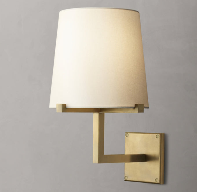 Pauillac Fabric Shade Grand Wall Light, Bedroom Wall Sconce, detail 12