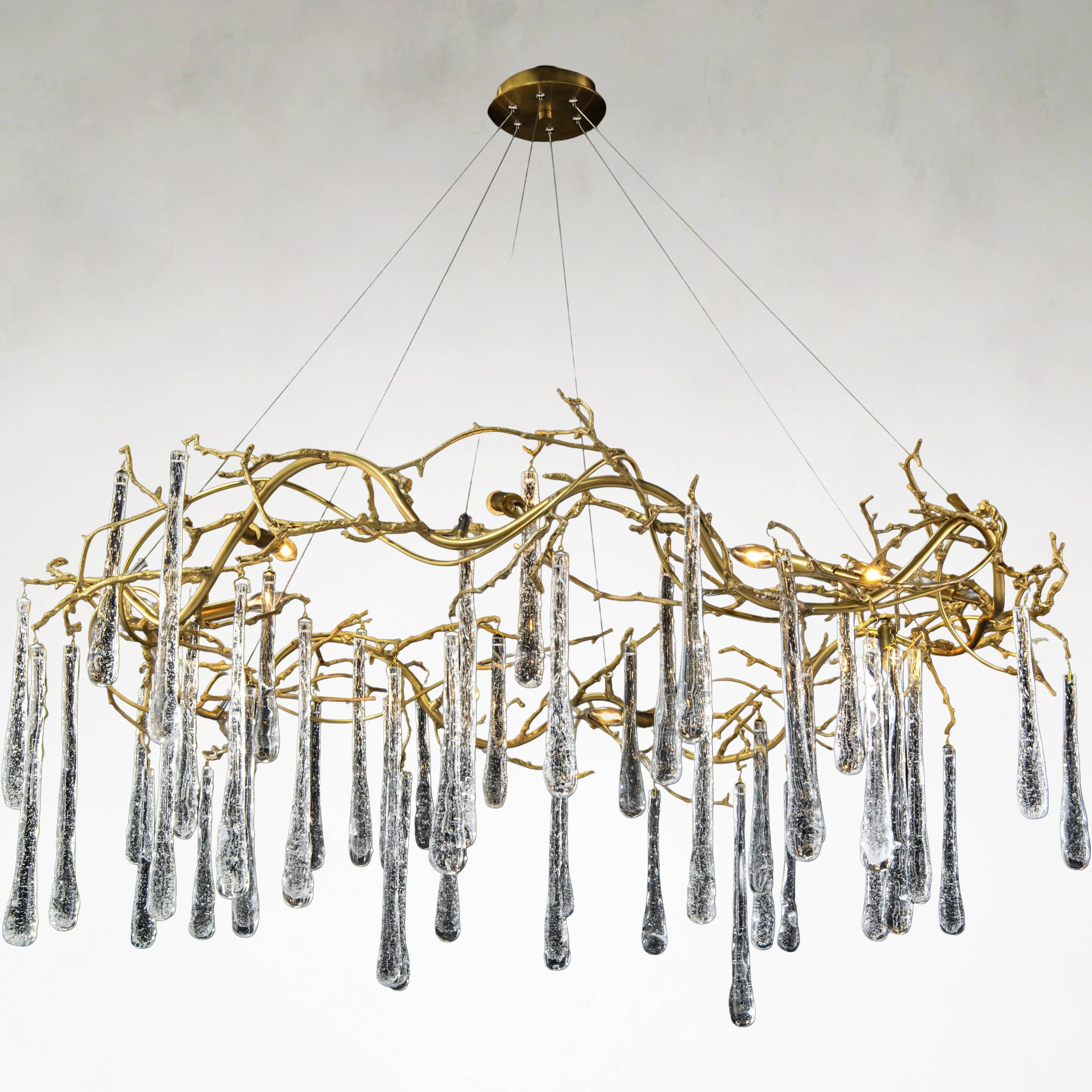 Leahs 8-Light 51-Inch Brass Ceiling Chandelier