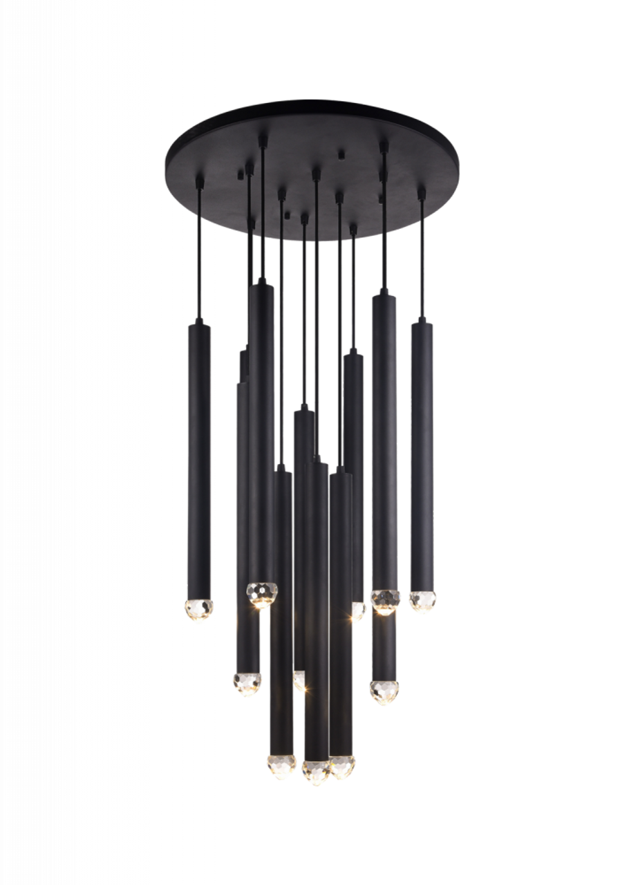 Particles Pendant, 12-Light, Brass, 38"W (C58212AGOP 305UR6K)