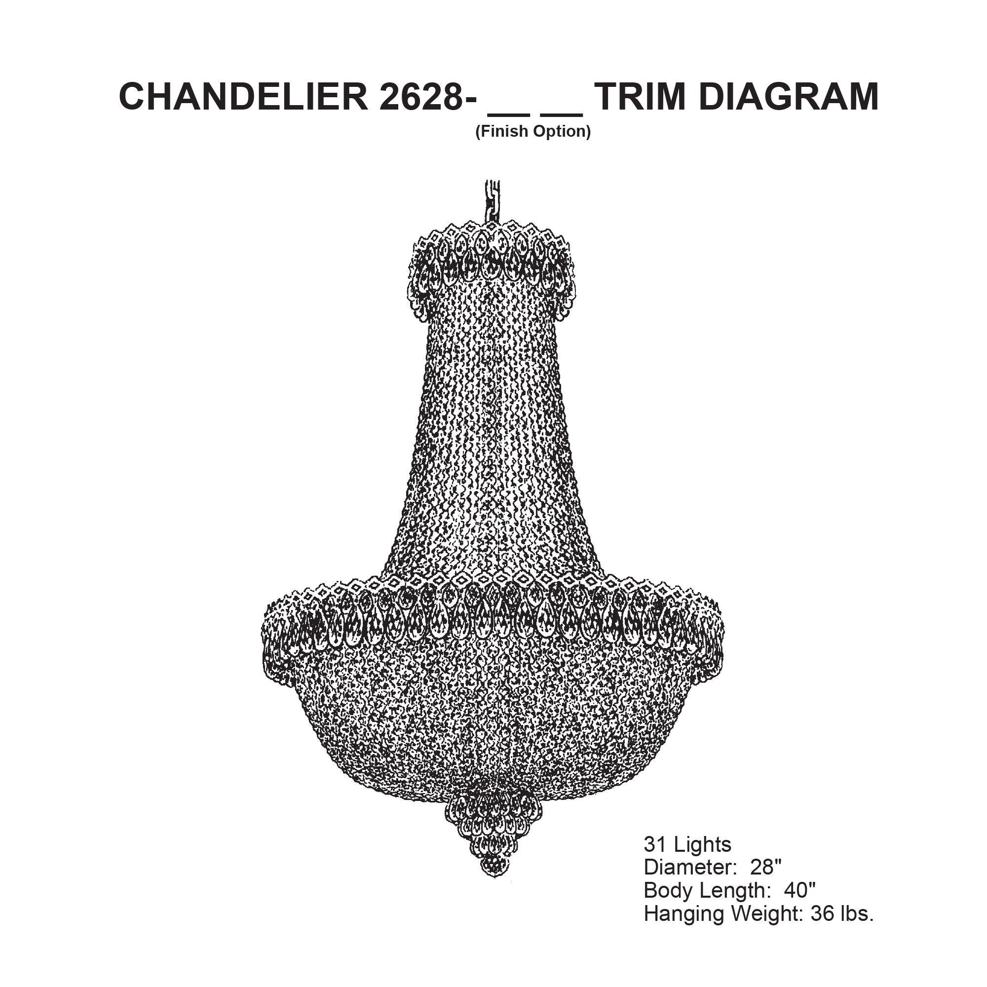 Camelot 40"H X 31-Light Crystal Chandelier