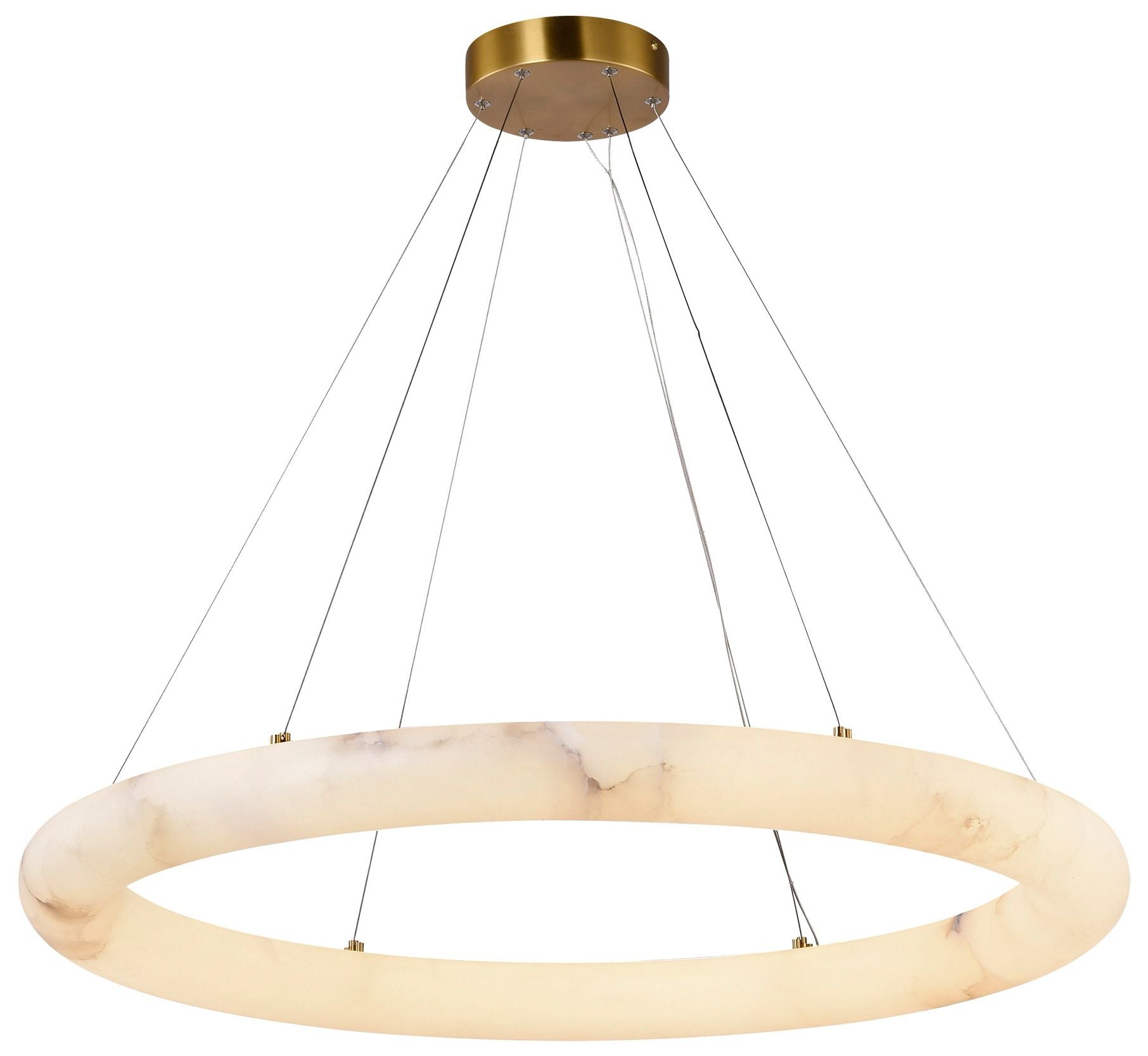 Camila 35" Wide Brushed Brass Chandelier with White Opal