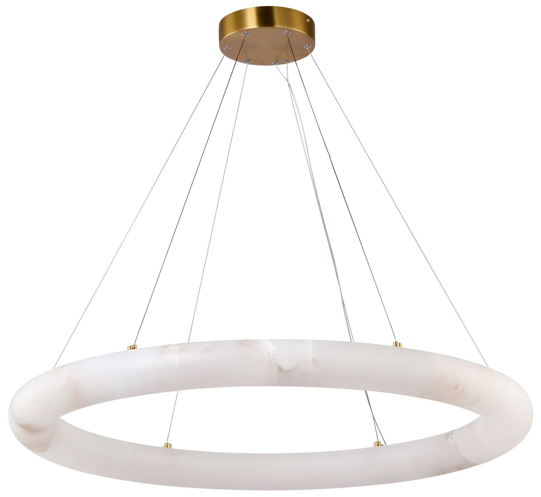 Camila 35" Wide Brushed Brass Chandelier with White Opal