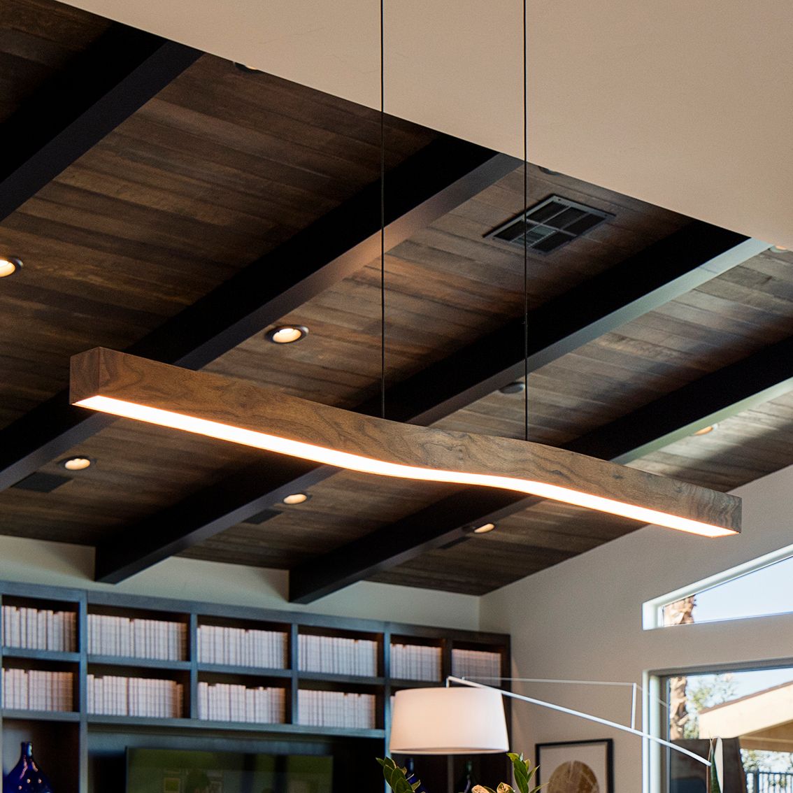 Camur 60" Wide Frost Accented Walnut P2 Linear Pendant