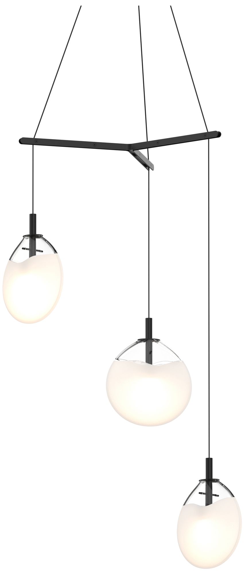 Cantina 3-Light Satin Black Chandelier