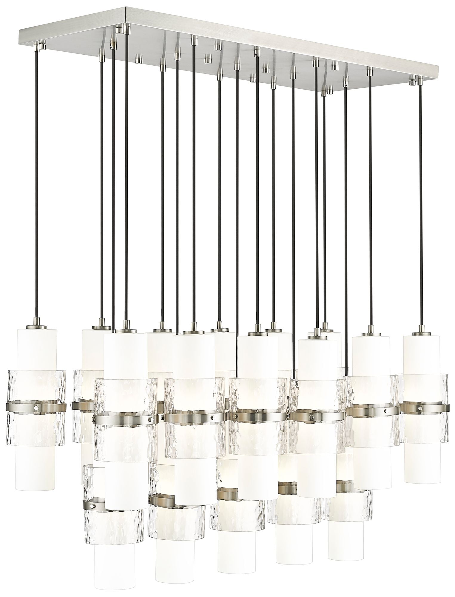 nickel linear pendant shown as a main product image for dining tables