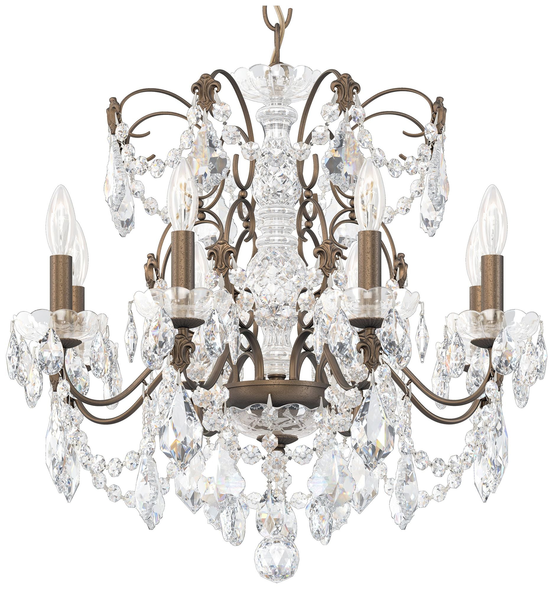 Century 21.5"H X 8-Light Crystal Chandelier