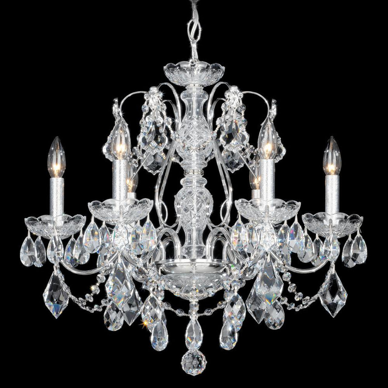La Scala Chandelier, 8-Light, Florentine Bronze, Clear Swarovski Crystal, 25"W (5007-83S 1HPUFK)