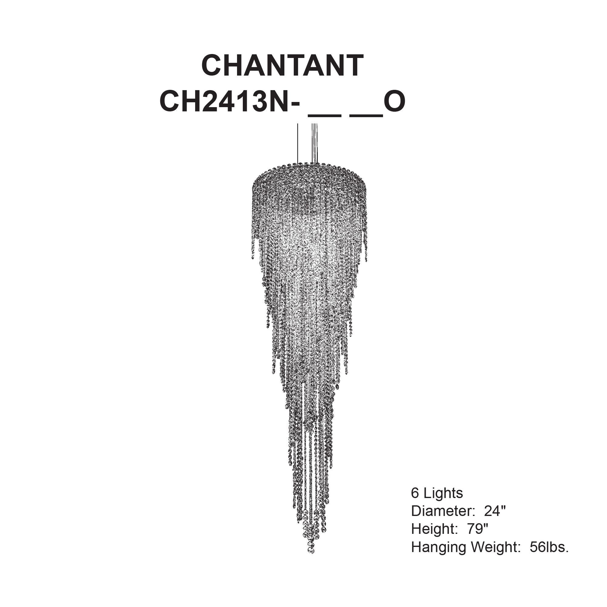 Chantant 79"H X 6-Light Crystal Chandelier