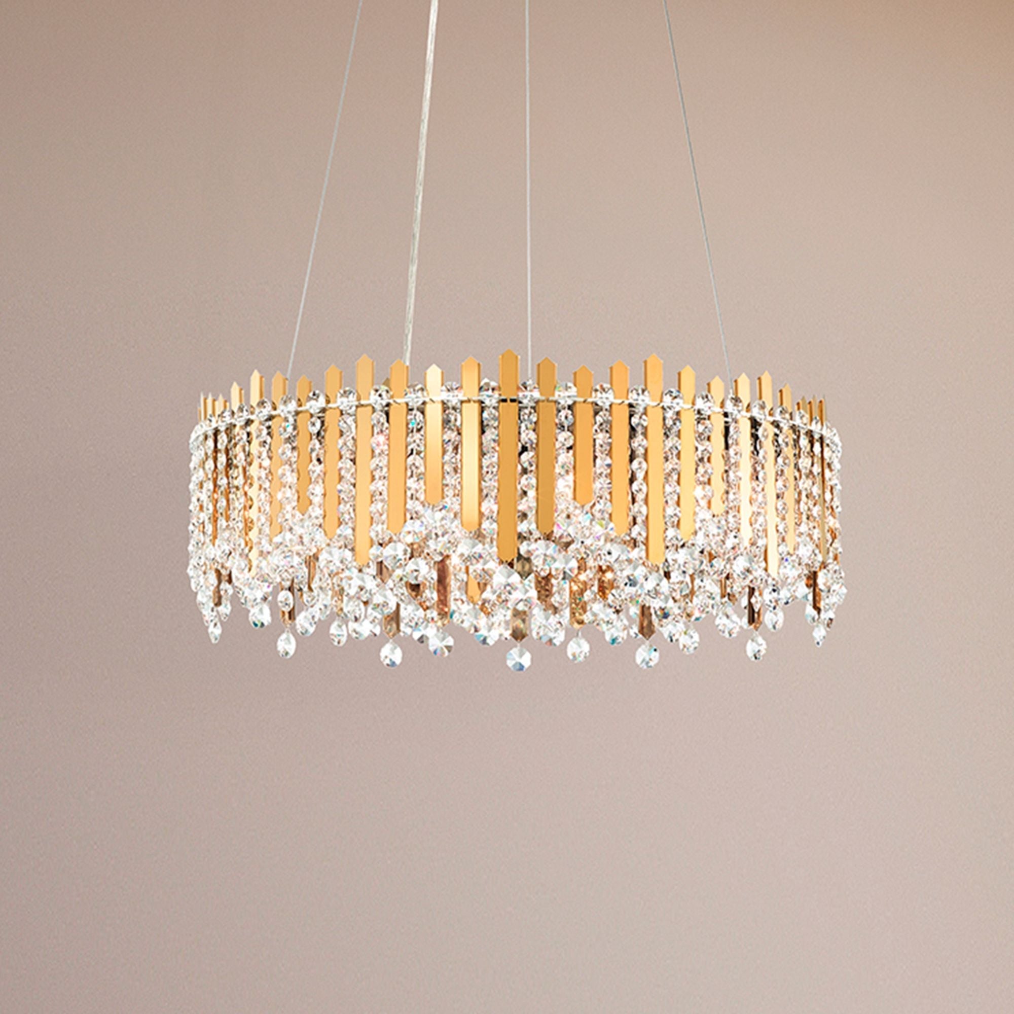 Chatter 8.5"H X 12-Light Crystal Pendant in Gold