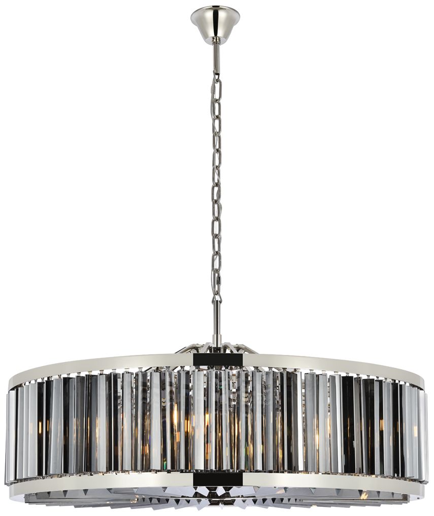 Chelsea 10Lt Polished Nickel Chandelier Silver Shade