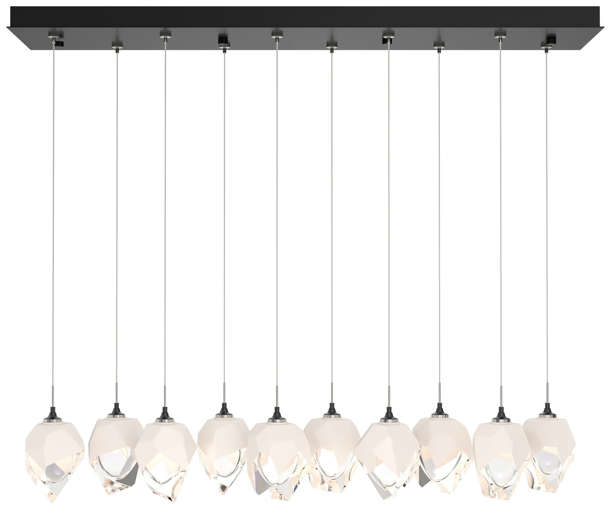 Chrysalis 10-Light White Crystal Ink Chandelier