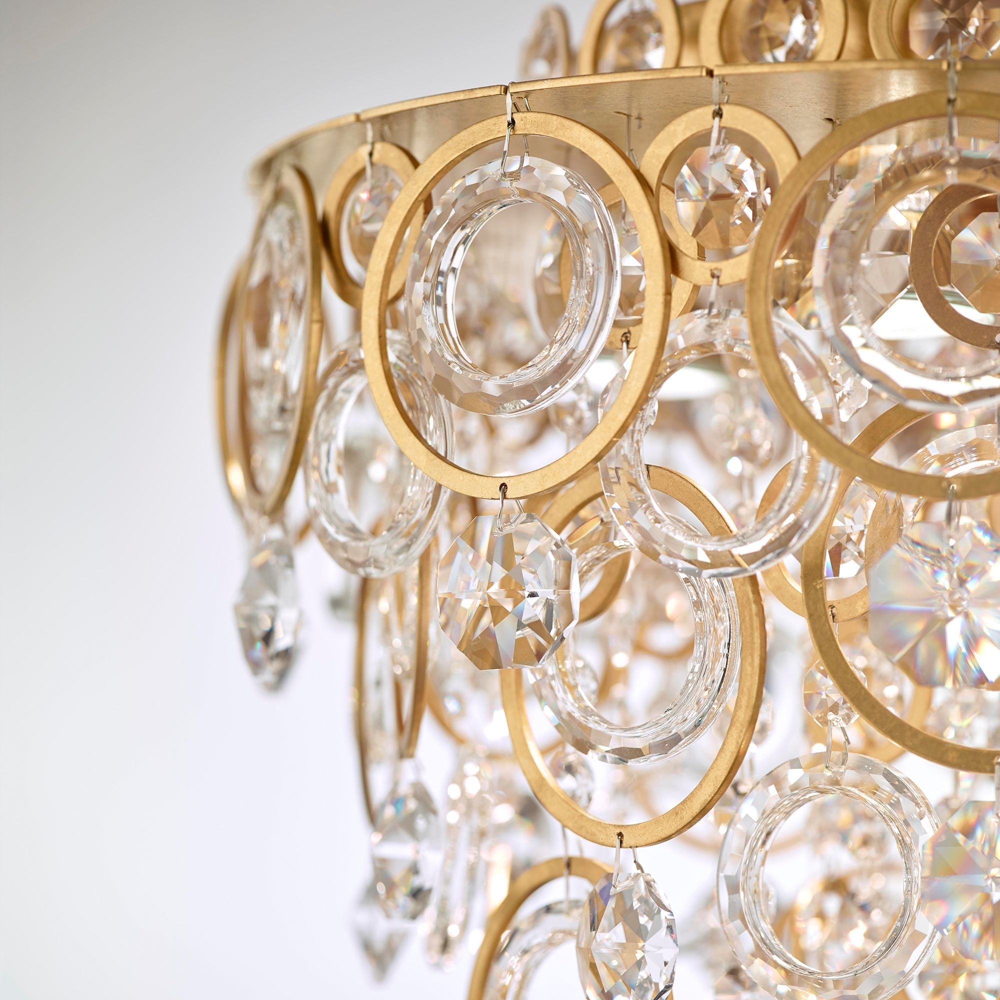 Circulus 24.5"H X 4-Light Crystal Pendant in Gold