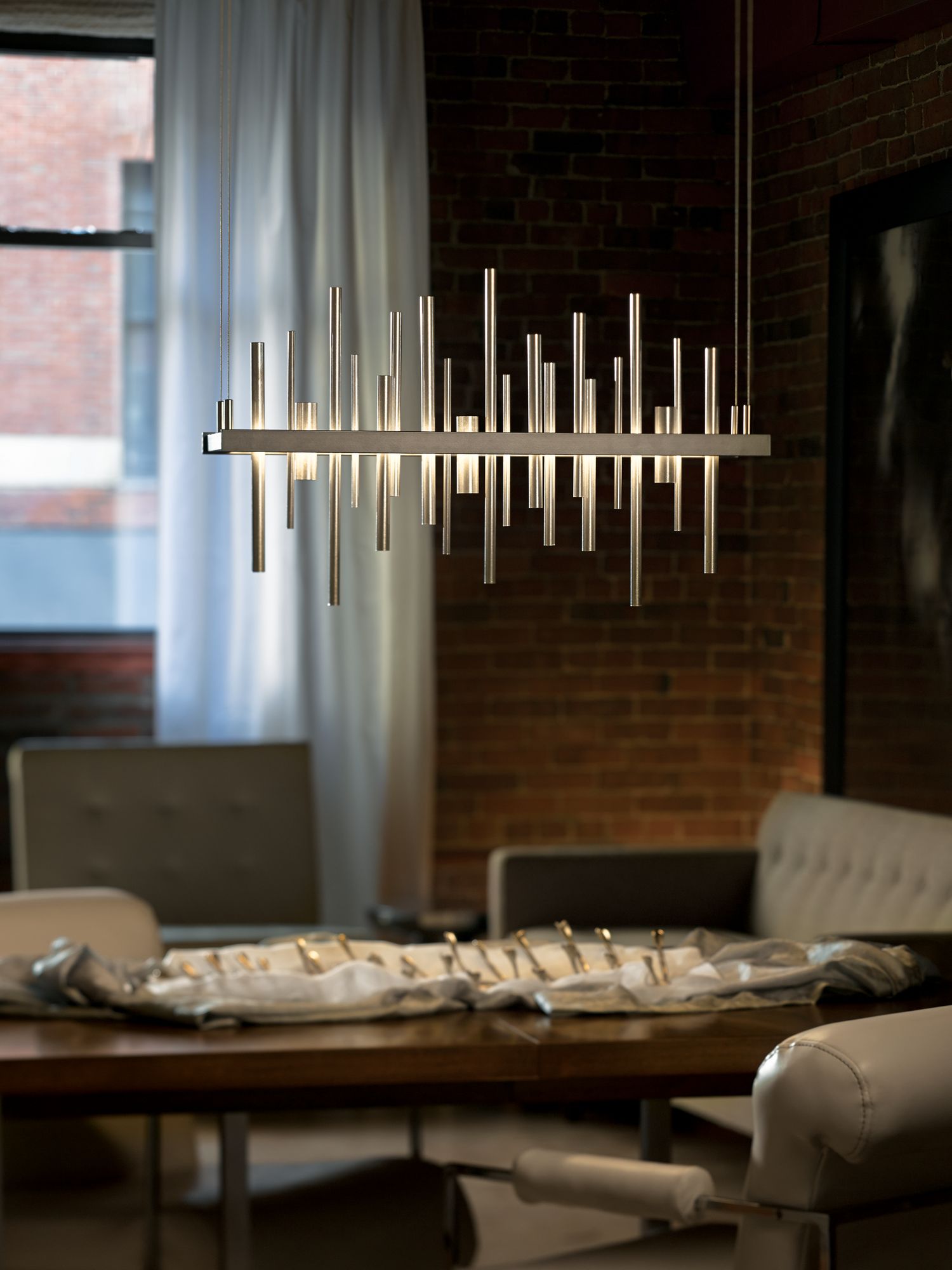 Cityscape 25.5"W Steel LED Kitchen Linear Pendant
