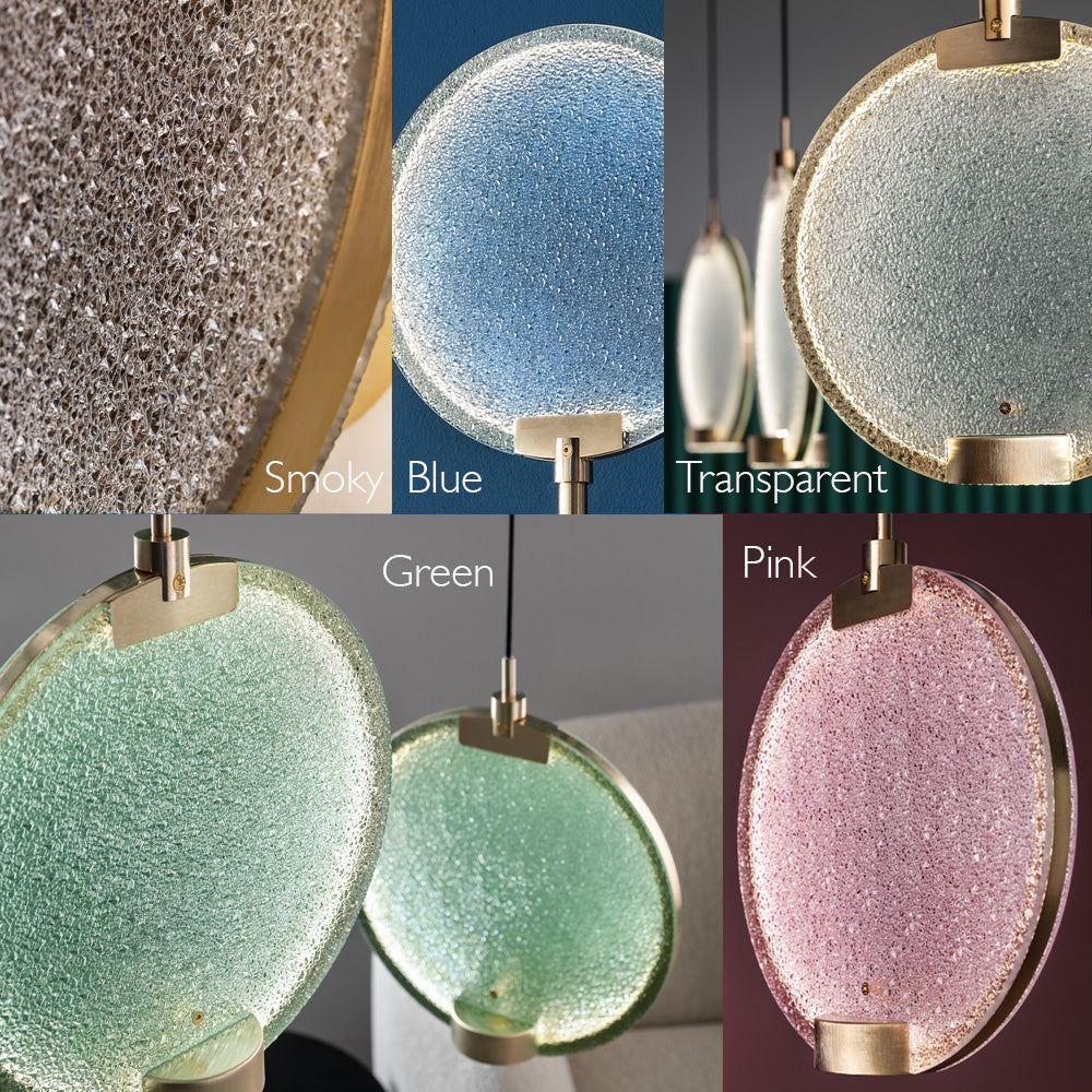 Modern Round Colored Glass Diffuser Chandelier