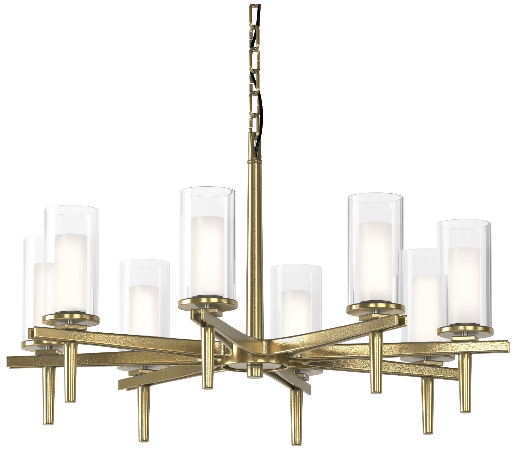 Constellation 34"W 8 Arm Brass Chandelier with Opal