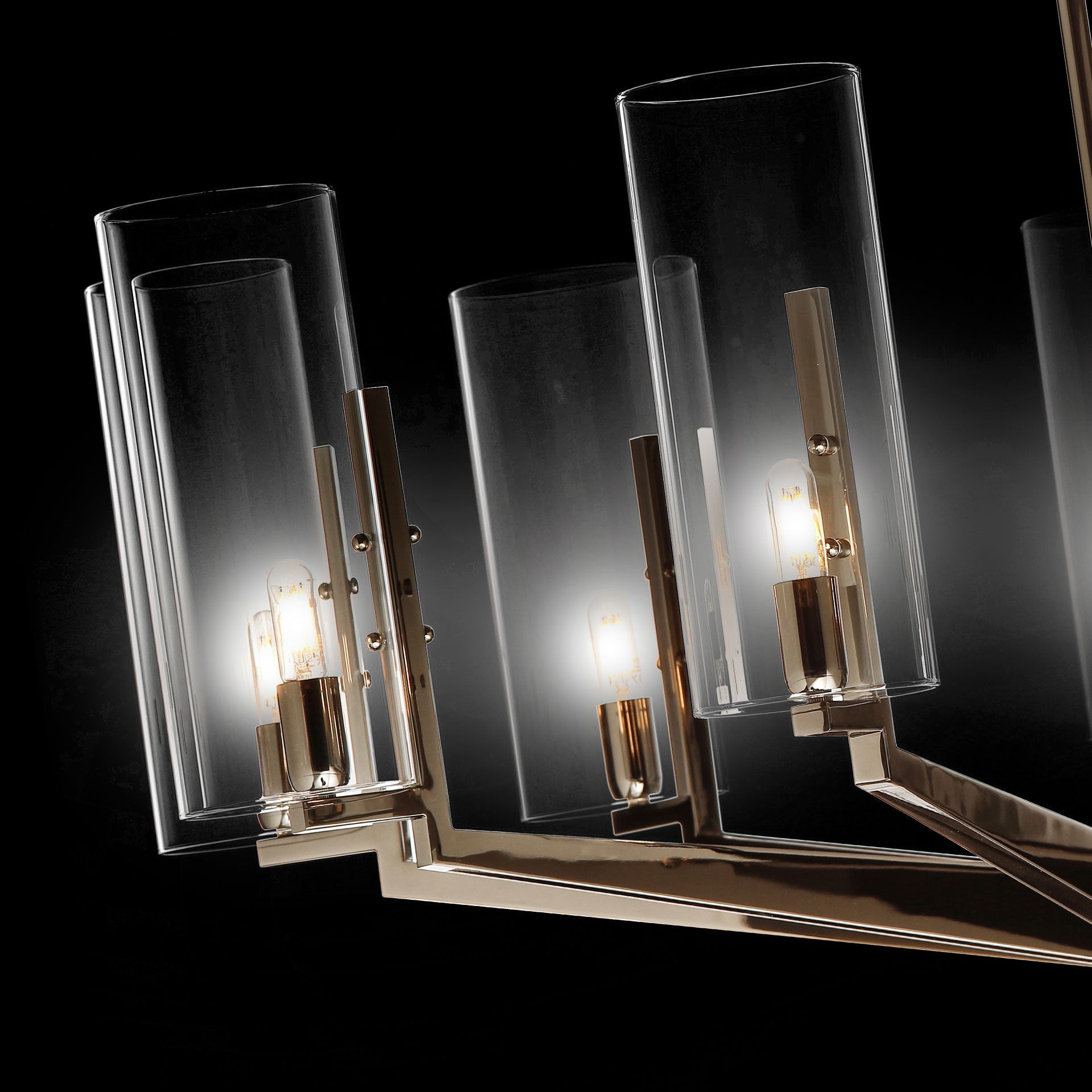 Contemporary Black Nickel Chandelier detail view 2