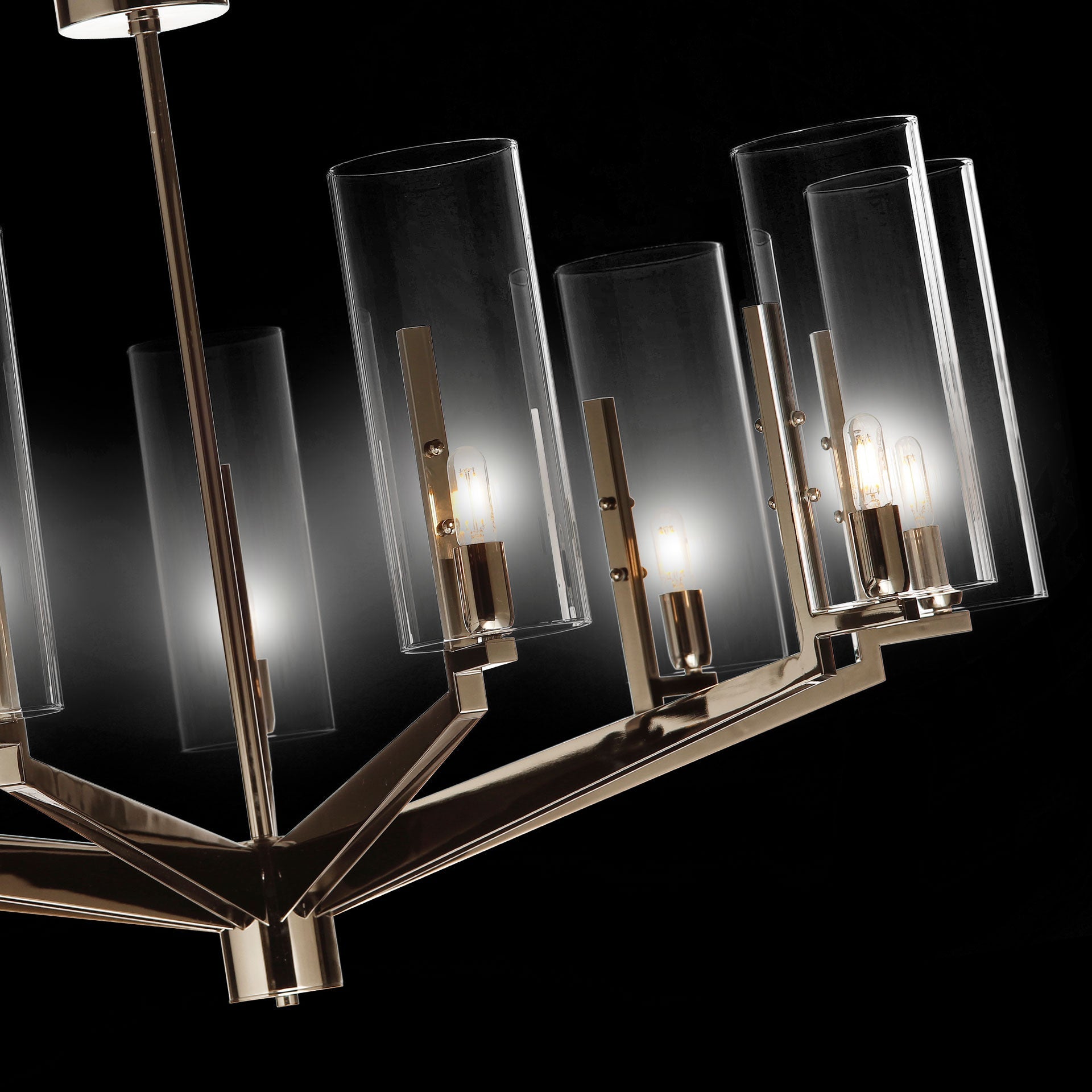 Contemporary Black Nickel Chandelier detail view 3