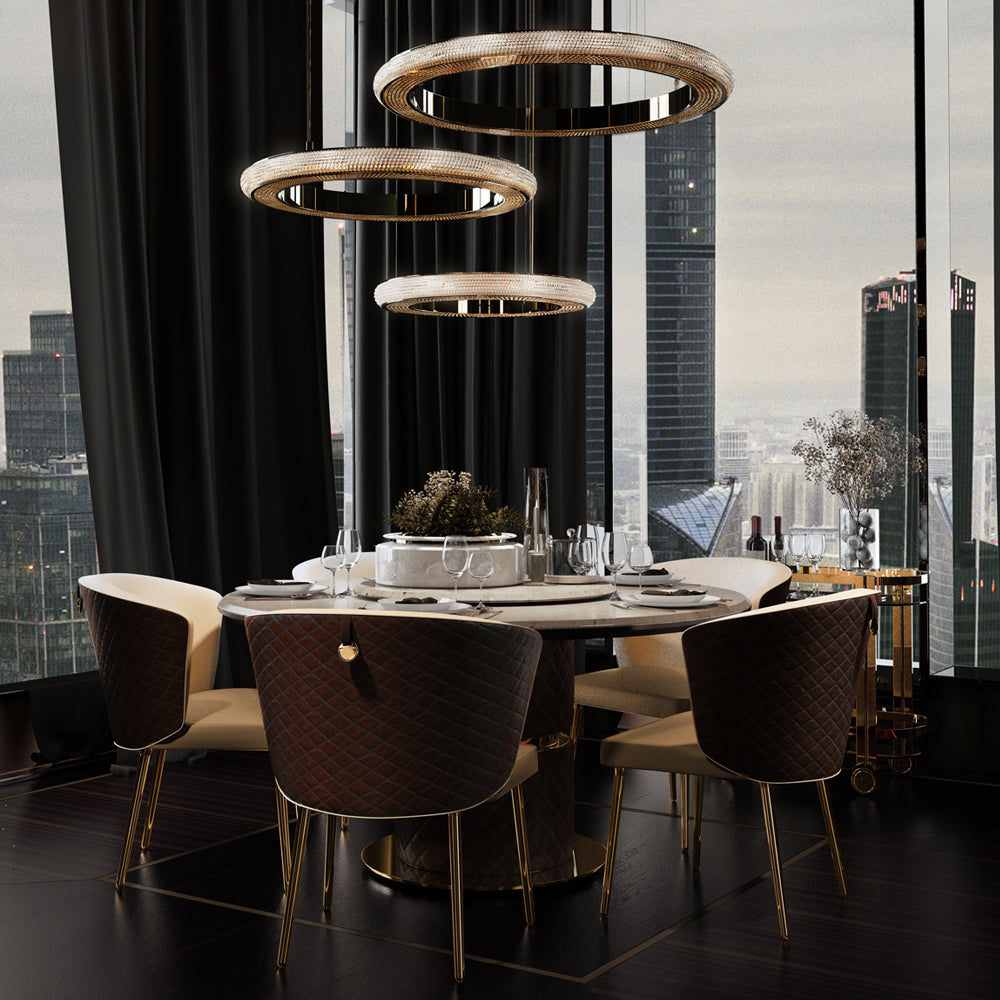 Contemporary Hoop Crystal Chandelier detail view 7