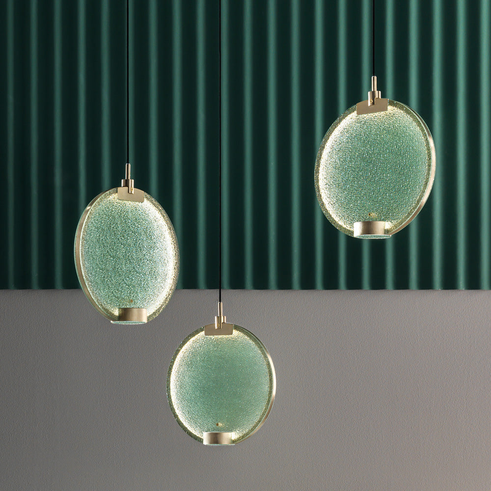 Contemporary Round Colored Glass Diffuser Chandelier