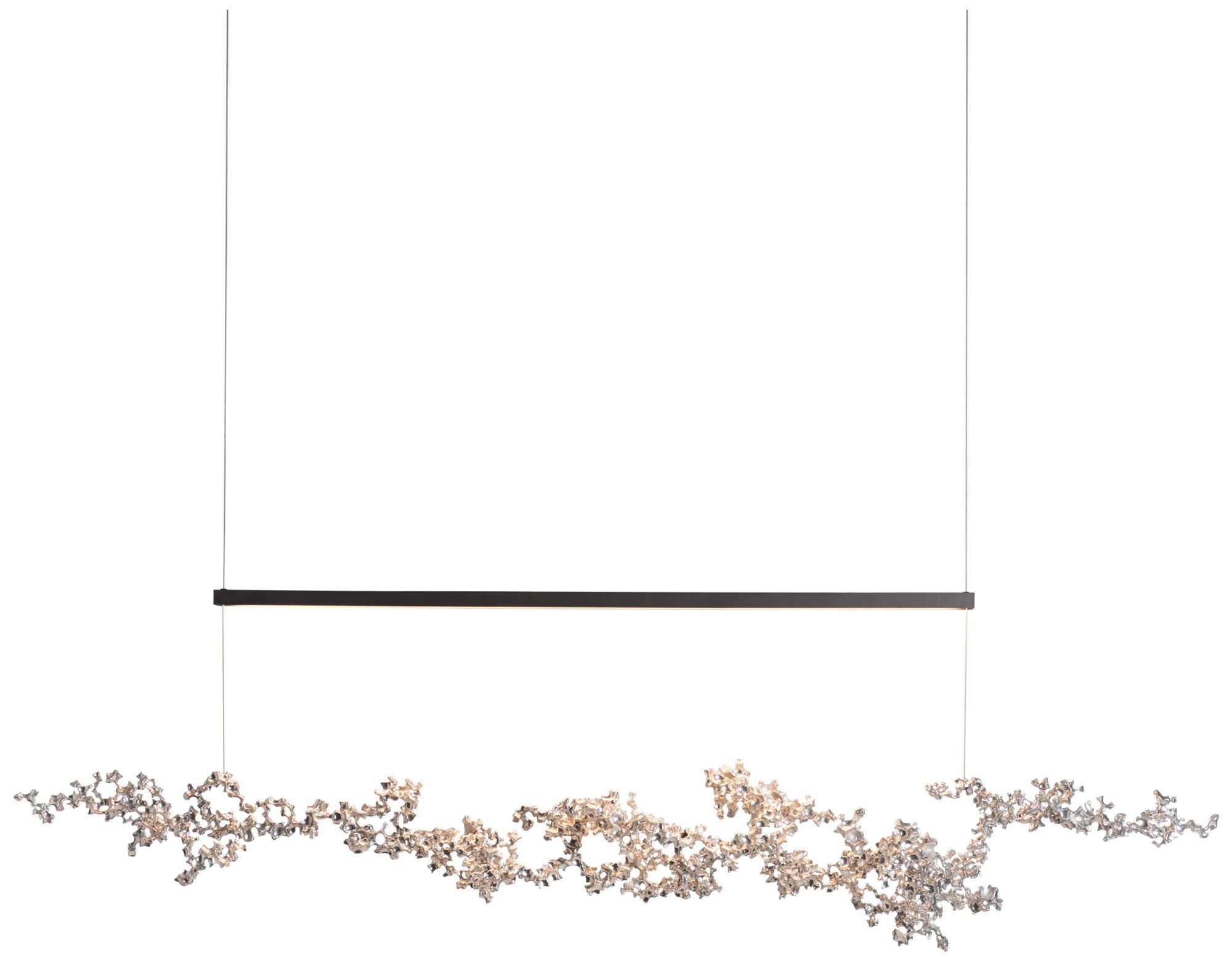 Coral 56" Wide Dark Smoke LED Pendant with Sterling