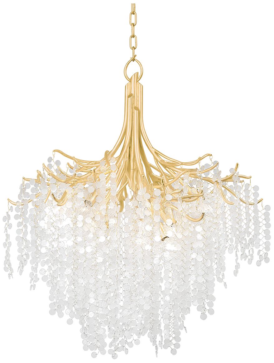Genoa 32.25In. Gold Leaf 9-Light. Chandelier