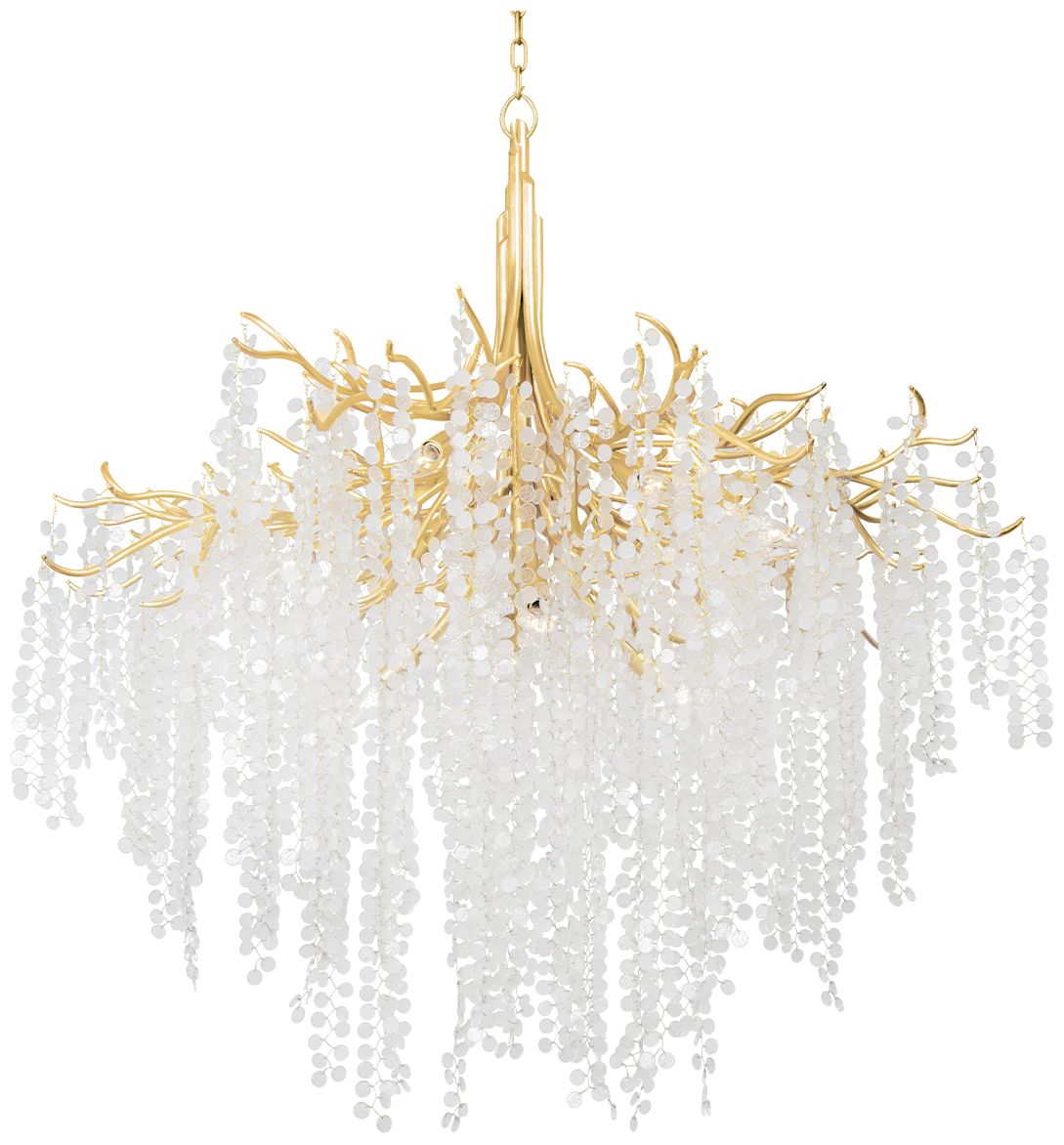 Genoa 48.75In. Gold Leaf 12-Light. Chandelier