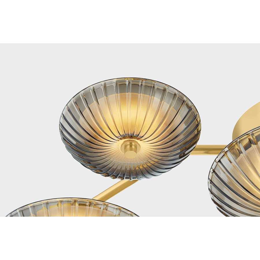 Corbett Lighting Birmingham 40" Tall LED Wall Light with Piastra Glass Shades, Bedroom Wall Sconce, detail 11