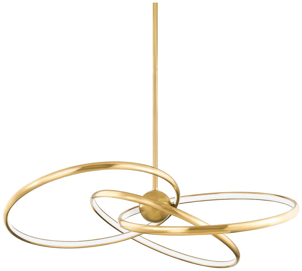 Alula 42In 3-Light Vintage Brass Chandelier