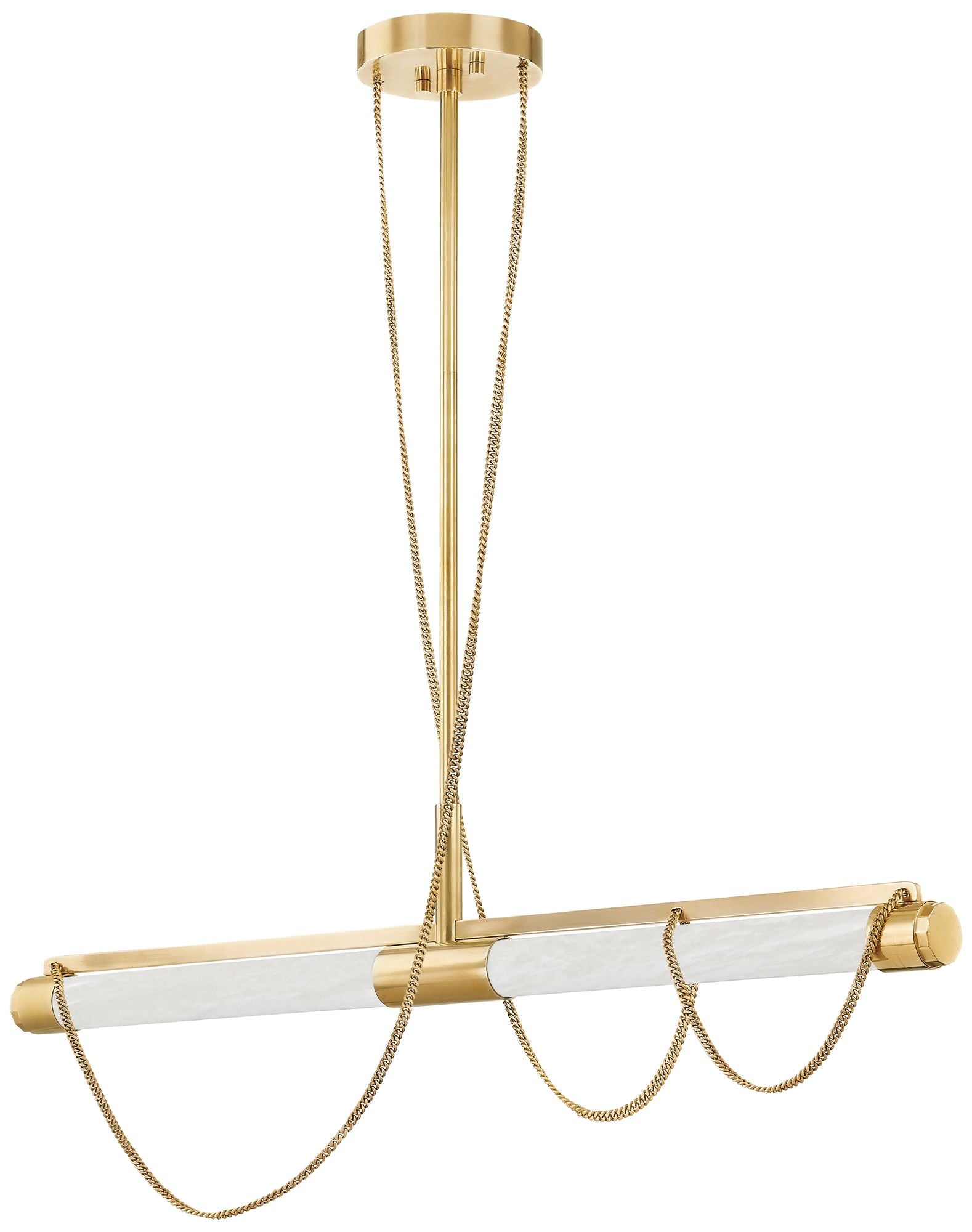 Lariat 7.75" 2-Light. Vintage Brass Linear Pendant Light