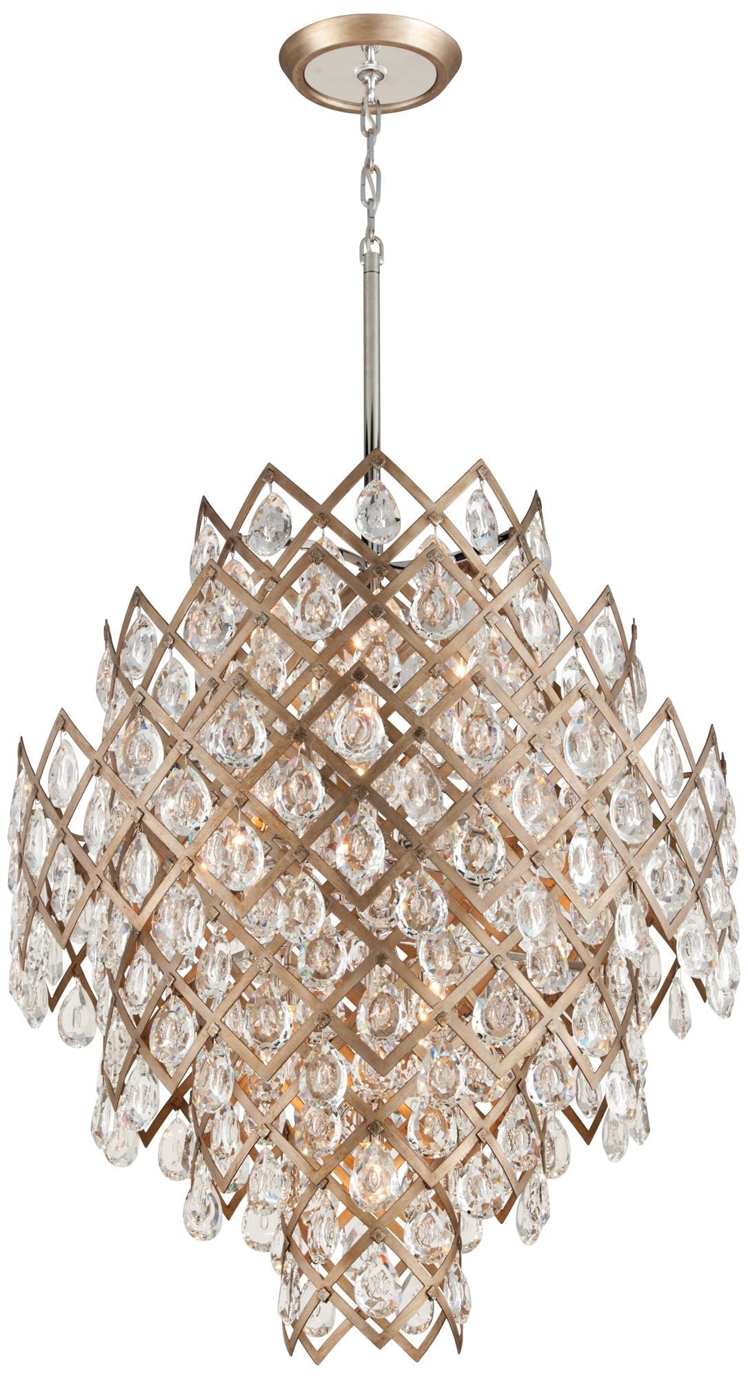 Tiara 32.25" Wide Iron and Stainless Chandelier