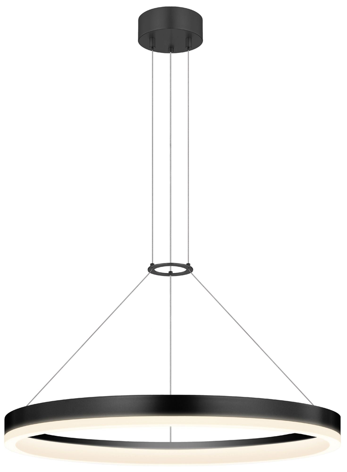 Corona 24" LED Ring Satin Black Chandelier