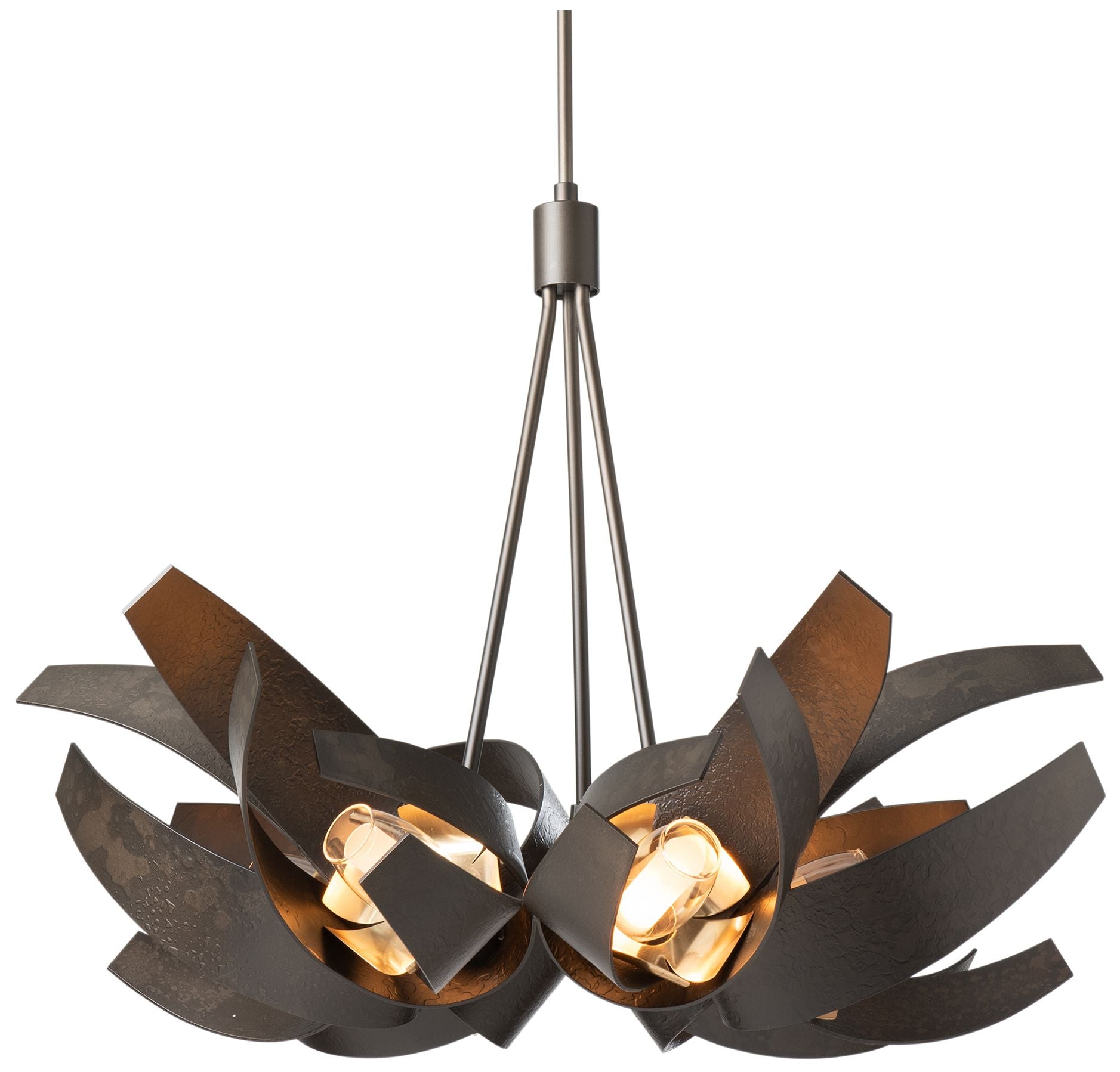 Corona 26.9"W Brass Accented Dark Smoke Chandelier