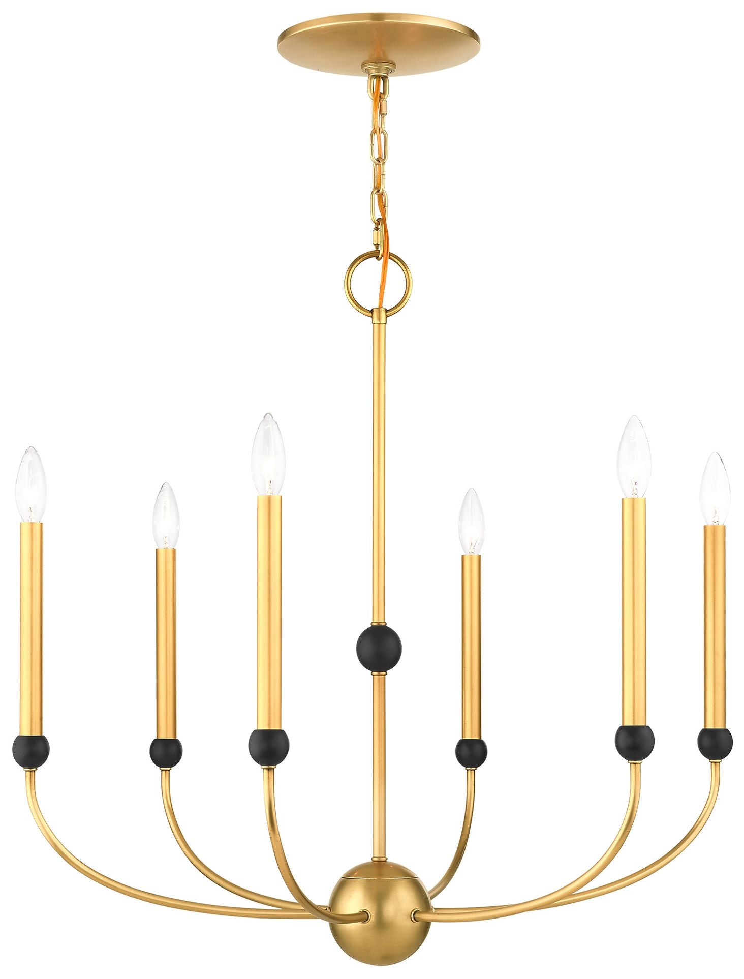 Cortland 6-Light Natural Brass Chandelier