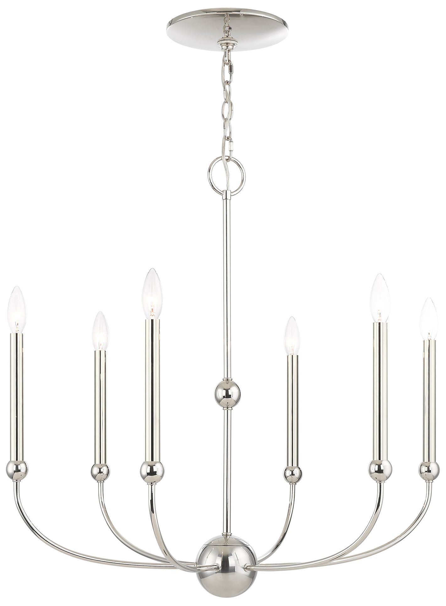 Cortland 6-Light Polished Nickel Chandelier