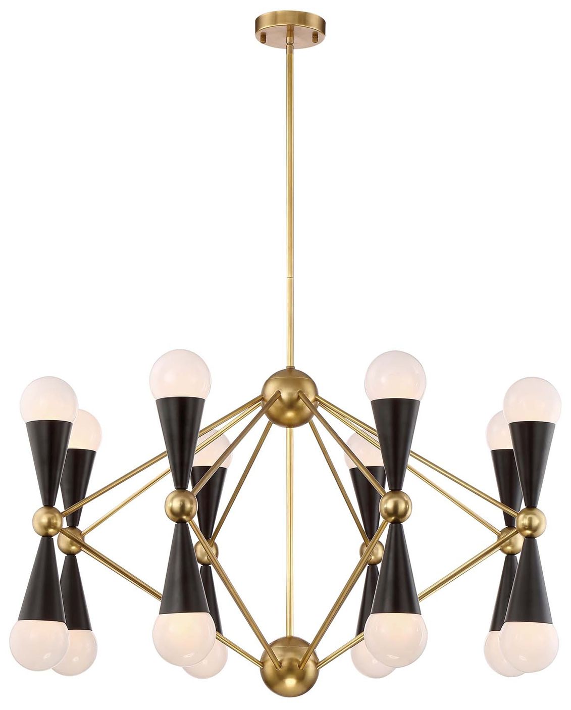 Crosby 16-Light 36 Inch Geometric Prism Aged Chandelier