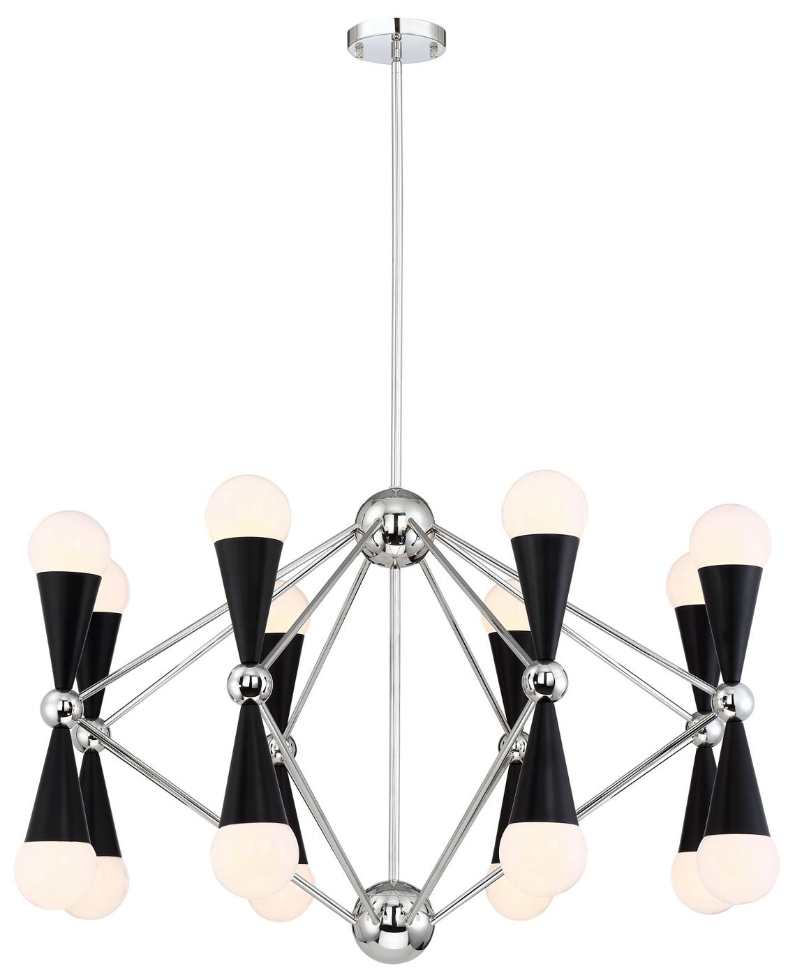 Crosby 16-Light 36 in Geometric Prism Polished Chandelier