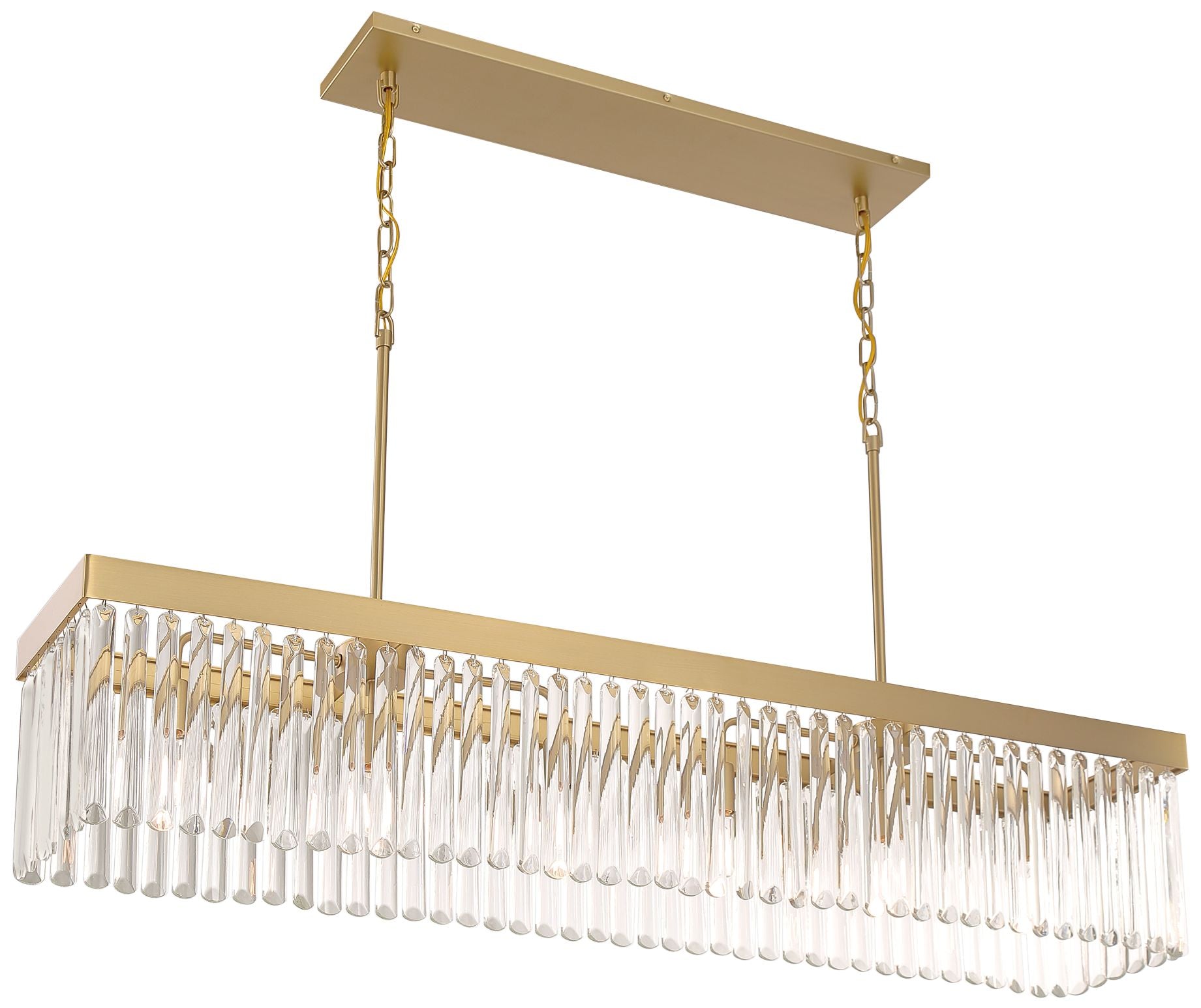 49" 6-Light Modern Gold and Crystal Linear Chandelier