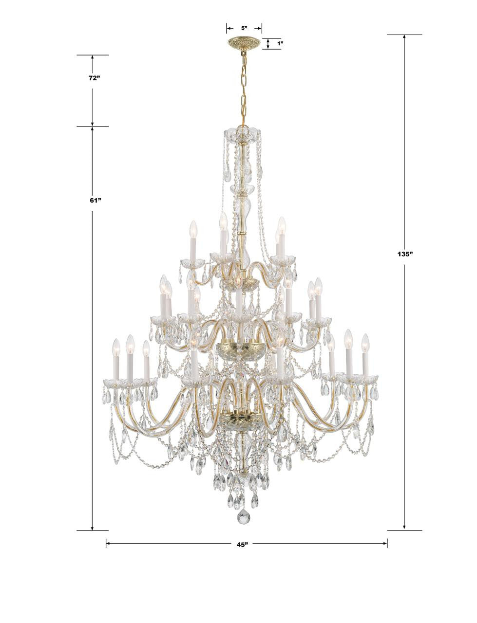 Traditional 25-Light Crystal Chandelier