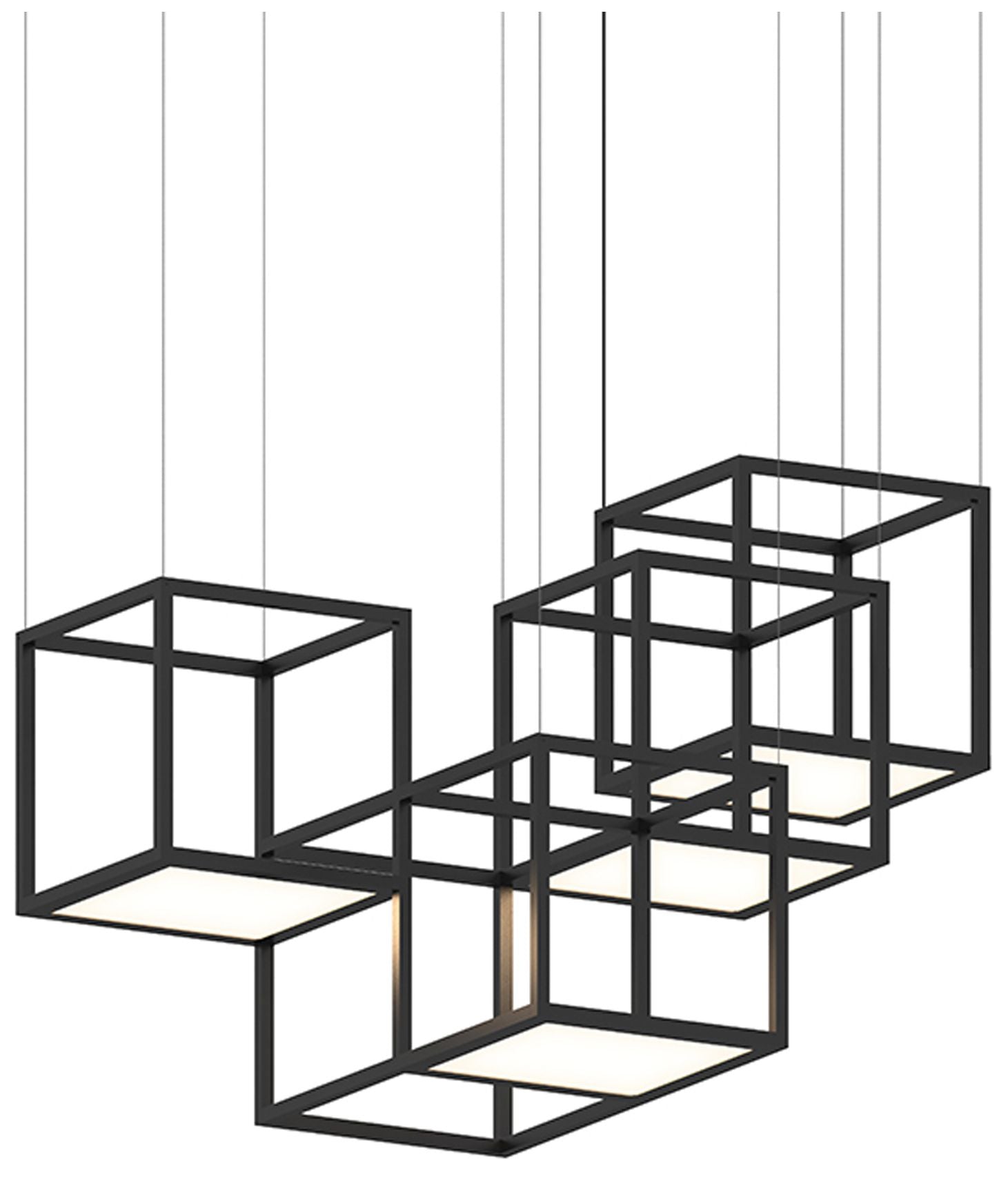 Cubix 4-Light Satin Black LED Pendant